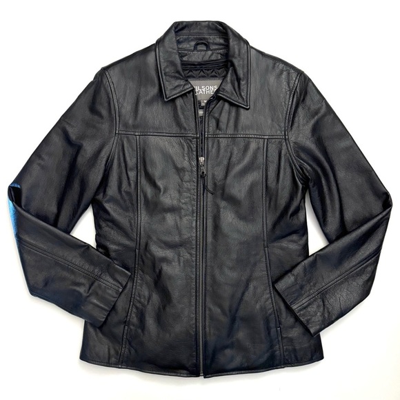 Wilsons Leather Women's Trinsulate Insulation Black Leather Jacket Size - M